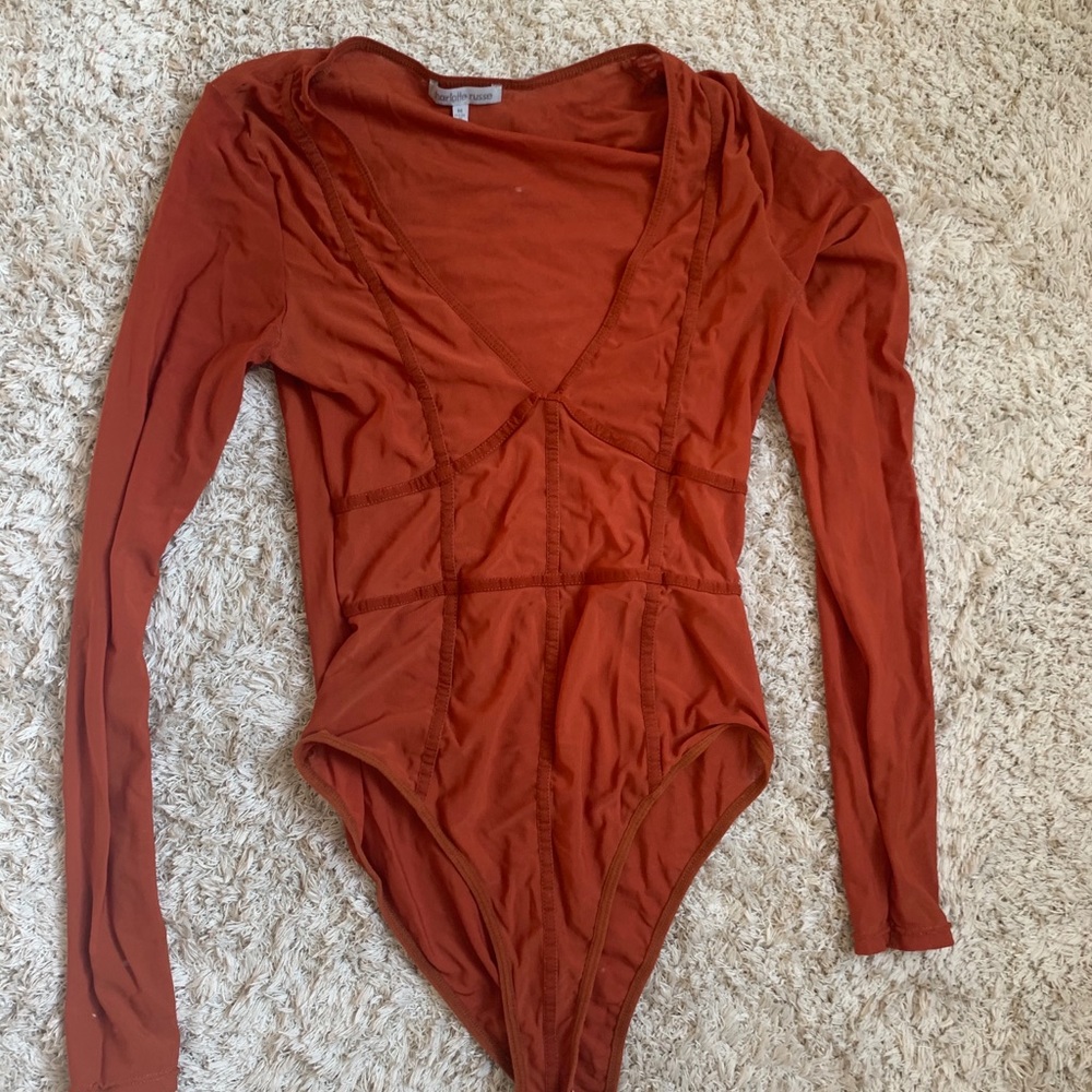 Burnt Orange Mesh Bodysuit